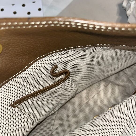 Vintage Y2K Dooney & Bourke Brown & Tan Signature Logo Canvas & Leather Hobo Bag - Picture 8 of 12